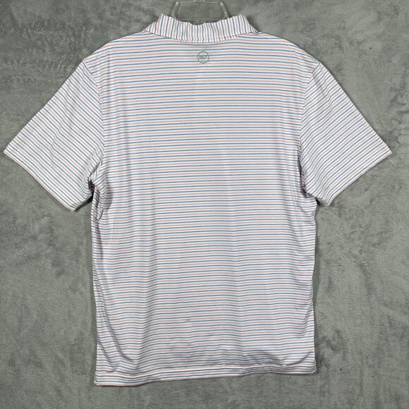Vineyard‎ Vines On-The-Go Sankaty Polo Mens Large Blue Pink Striped Short Sleeve - Picture 6 of 9